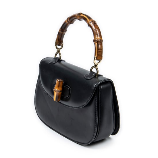Vintage Bamboo Flap Top Handle Schultertasche - Image 2