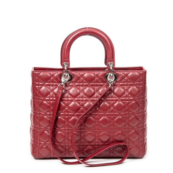 Large Lady Dior Zip  Schultertasche - Image 5