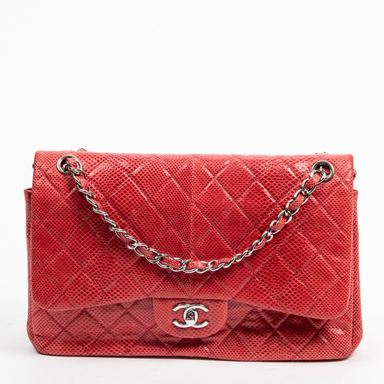 Ltd. Ed. Lizard Skin Jumbo Classic Double Flap Schultertasche - Image 1