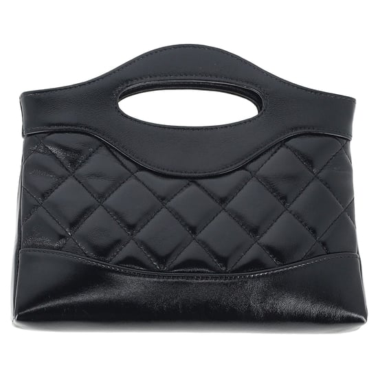 Chanel 31 Nano CC Logo Kettenhandtasche aus schwarzem Leder - Image 4