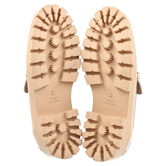 Stuart Weitzman Perla Verzierter Plateau-Loafer aus beigem Lackleder - Image 6