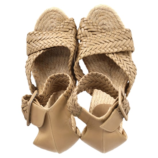 Hermès Kreuzband-Fesselriemen-Wedges aus beigem Leder - Image 3