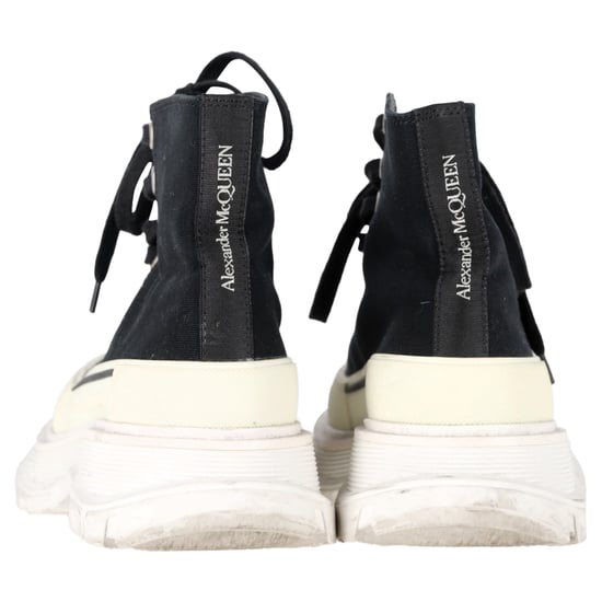 Alexander McQueen Tread Slick High-Top Sneakers aus schwarzem Canvas - Image 5