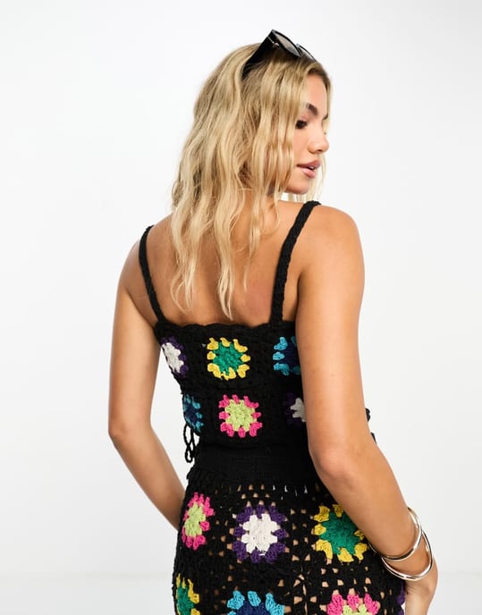 ASOS DESIGN virkade lapptäckeskoordineringstopp i flera färger - Image 2