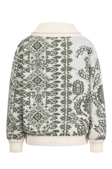 Rollkragenjacke mit Reißverschluss, Ornamentmuster - Image 2