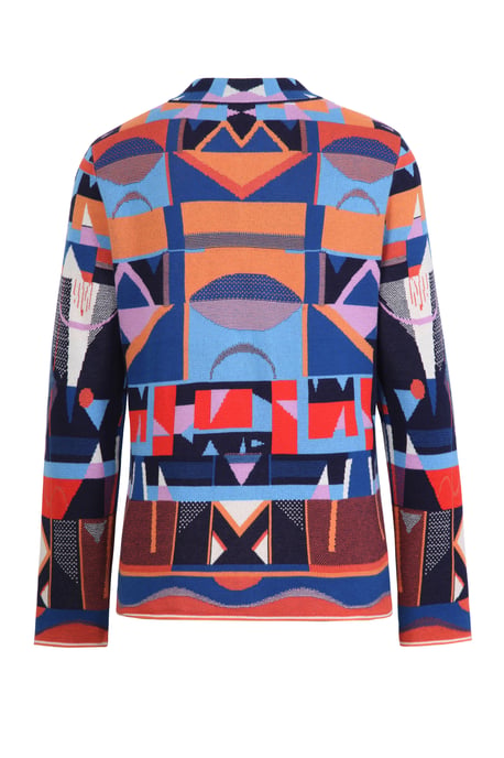 Jacquard-Cardigan mit abstraktem Motiv - Image 2