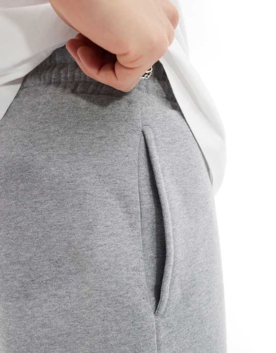 ASOS DESIGN premium tungvikt oversize shorts i grå melange - Image 4