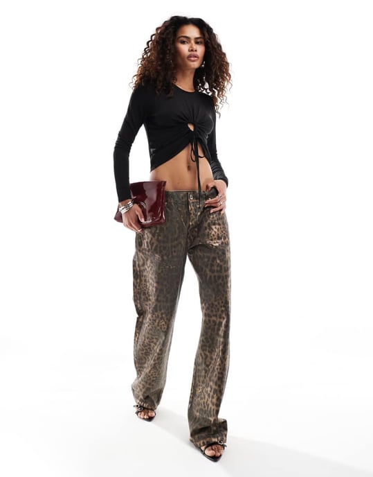 AllSaints Xylia cut-out knytframs topp i svart - Image 2