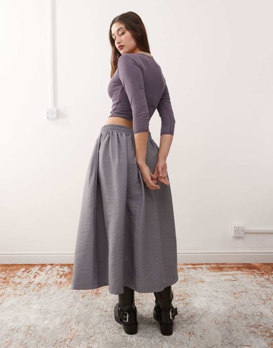 Återvunnen vintage unisex nylonskjorta i kolgrå - Image 3