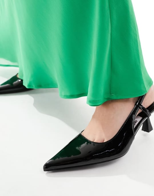 ASOS DESIGN chiffongsnitt maxikjol i mörkgrön - Image 3