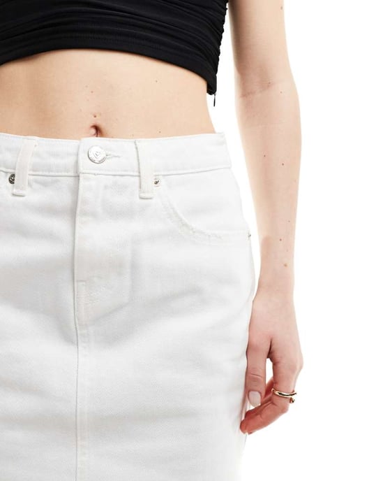 Miss Selfridge denim mikromini kjol i vit - Image 3