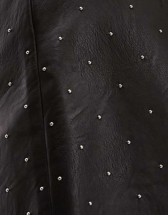 Topshop premium läderlook nitar mini kjol i svart - Image 4