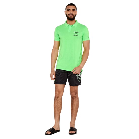 Plein Sport Scratch Logo Grünes Poloshirt - Image 5