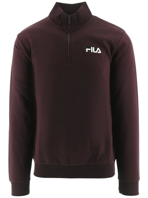 Herren Tawny Port Adam Viertel-Reißverschluss Sweatshirt - Image 1