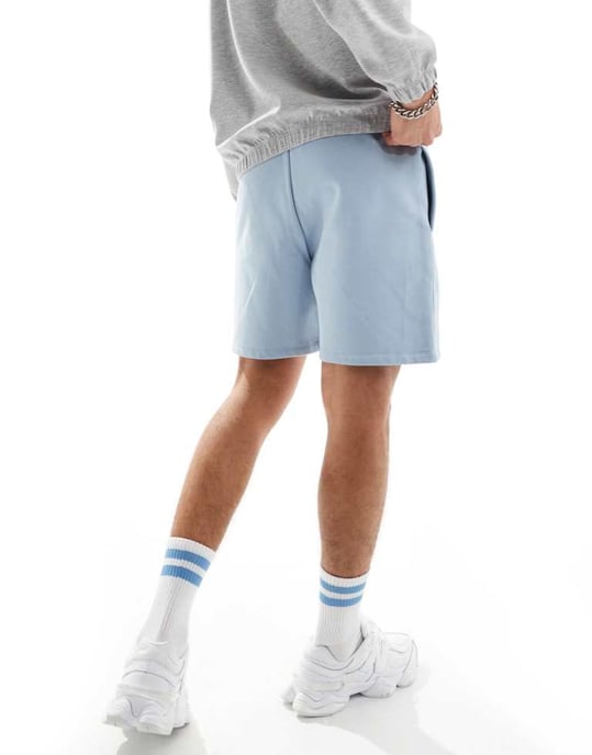ASOS DESIGN premium oversized tyngre shorts i 400g/m² i blå - Image 2