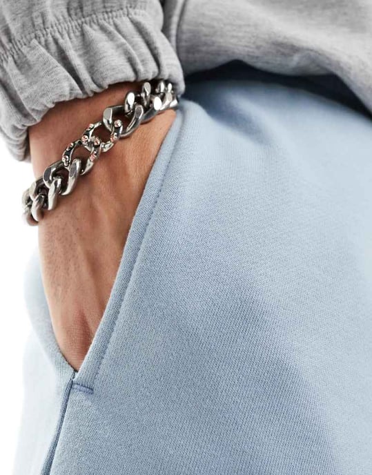 ASOS DESIGN premium oversized tyngre shorts i 400g/m² i blå - Image 3