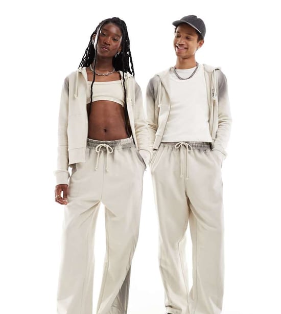 COLLUSION Unisex avslappnade joggers i ombre grå tvätt co-ord - Image 1