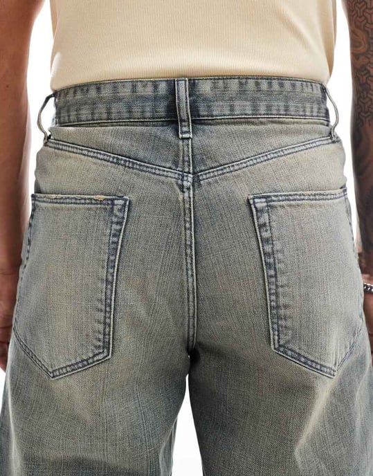 ASOS DESIGN baggyjeans med ton i ljus tvättblå - Image 4