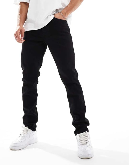 Marshall Artist slim fit jeans i svart overdyed - Image 1