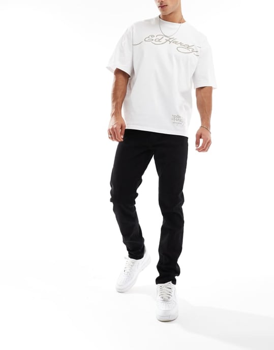 Marshall Artist slim fit jeans i svart overdyed - Image 2