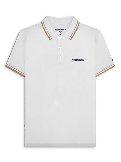 Herren weißes Sky Tobacco doppelt spitzes Poloshirt - Image 2