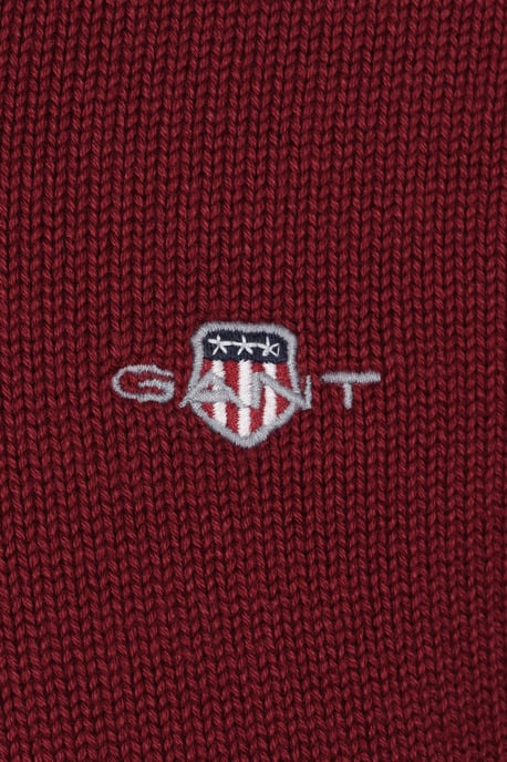 Gant Cotton Half Zip Knitwear Plumped Red - Image 3