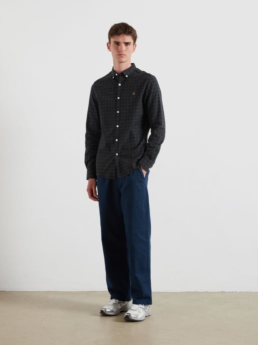 Herren True Navy Melierte Milners Karohemd - Image 3
