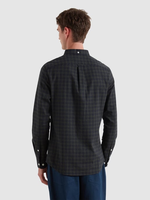 Herren True Navy Melierte Milners Karohemd - Image 4