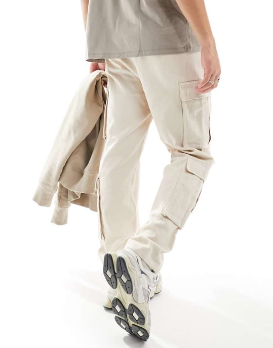 Sixth June multi taktiska cargo-byxor i beige - Image 2