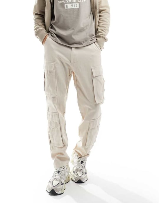 Sixth June multi taktiska cargo-byxor i beige - Image 3
