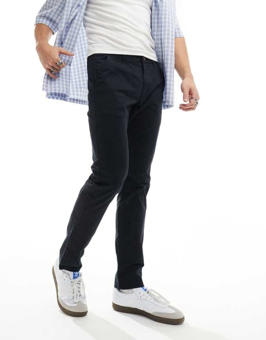 Farah Elm bomullsblandning chinos twillbyxor i svart - Image 3