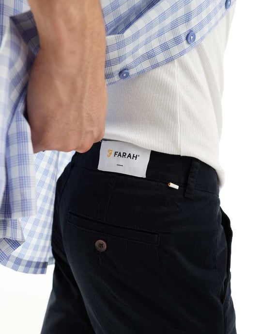 Farah Elm bomullsblandning chinos twillbyxor i svart - Image 4