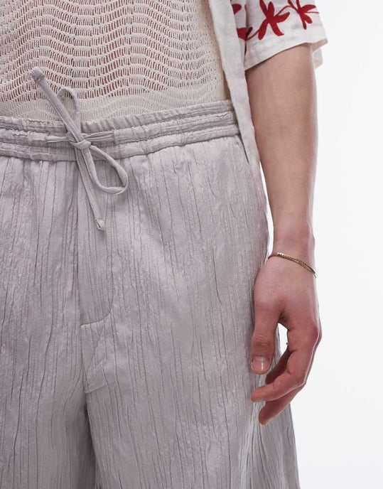 Topman premium vida strukturerade byxor i sten - Image 3