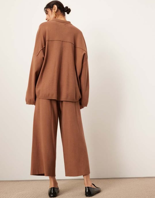 ASOS EDITION stickad vid benkofta i toffee - Image 4