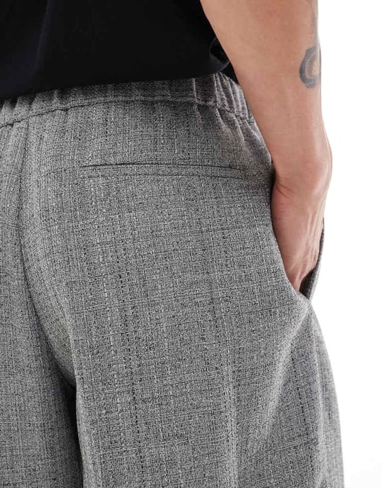 ASOS DESIGN smart extremt vida joggers i grått med lång dragsko - Image 3