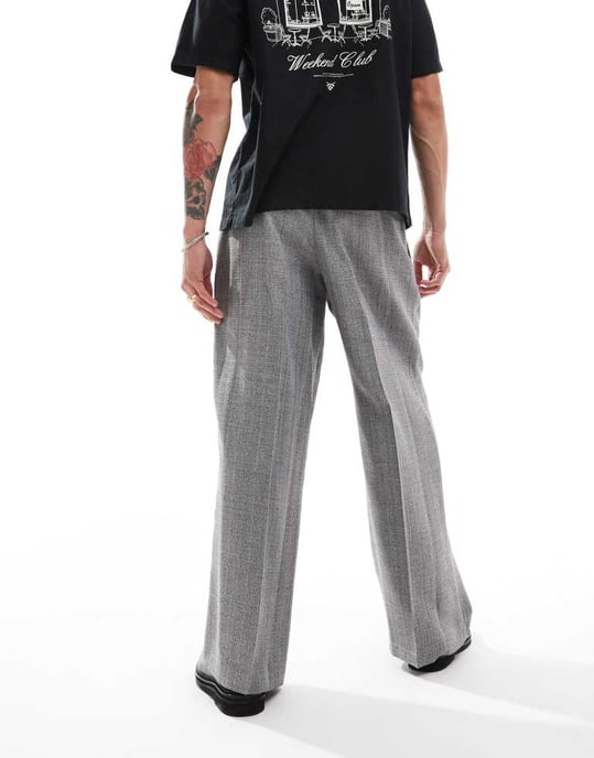 ASOS DESIGN smart extremt vida joggers i grått med lång dragsko - Image 4
