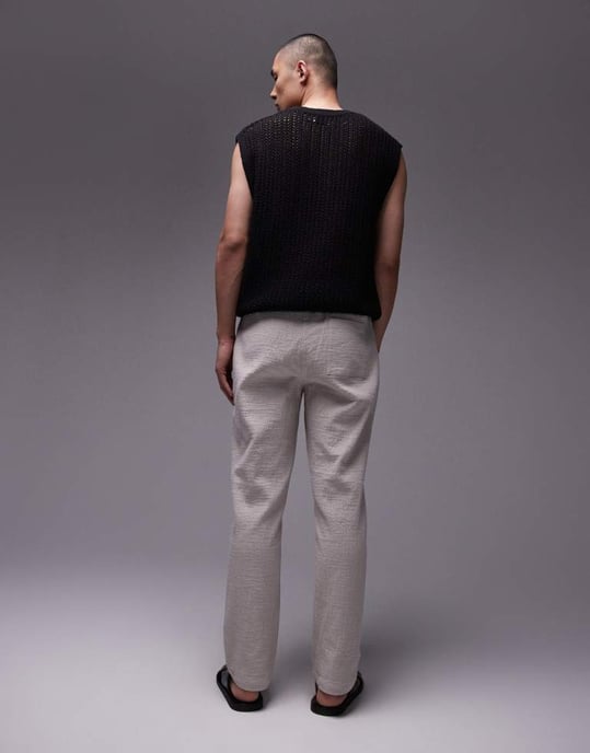 Topman raka ben texturerade byxor i sten - Image 3