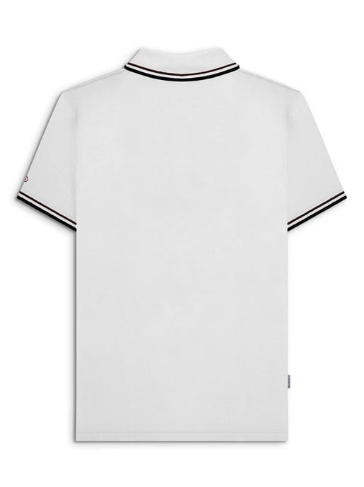Herren Polo-Shirt mit Zwillingsstreifen in Weiß und Schwarz - Image 3