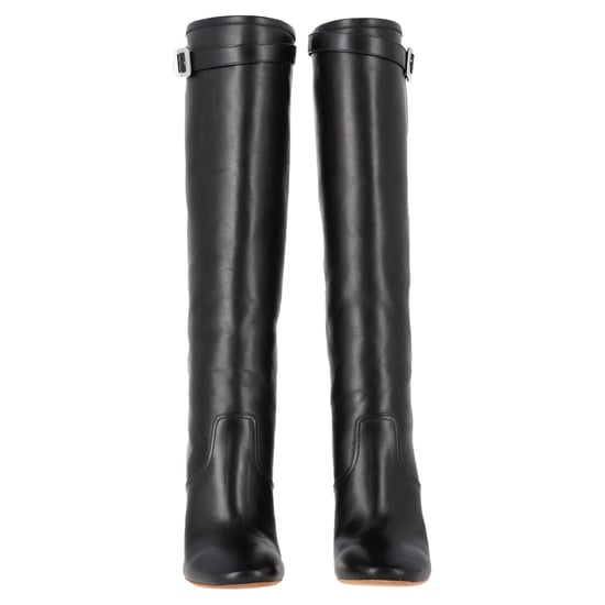 Hermès Kniestiefel mit Chromabsatz aus schwarzem Leder - Image 3