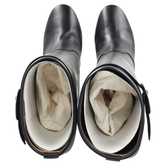 Hermès Kniestiefel mit Chromabsatz aus schwarzem Leder - Image 4
