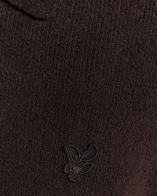 Lyle & Scott Strickjacke mit Kragen und Strukturmuster – Schwarz - Image 6