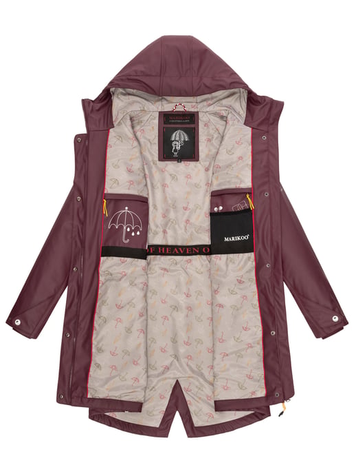 Marikoo Damen Regenjacke – Dancing Umbrella, wasserdicht mit Kapuze - Image 6