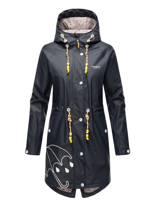Marikoo Damen Regenjacke – Dancing Umbrella, wasserdicht mit Kapuze - Image 1
