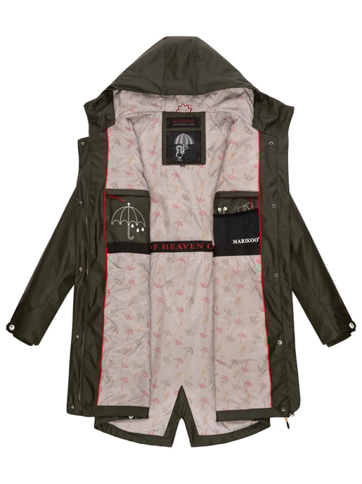 Marikoo Damen Regenjacke – Dancing Umbrella, wasserdicht mit Kapuze - Image 6
