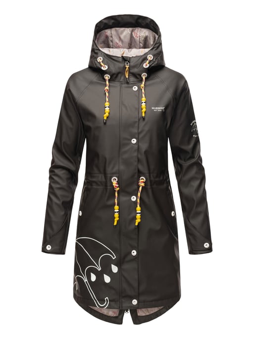 Marikoo Damen Regenjacke – Dancing Umbrella, wasserdicht mit Kapuze - Image 1