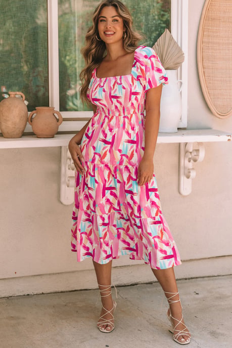Abstraktes Print-Midi-Kleid - Image 2