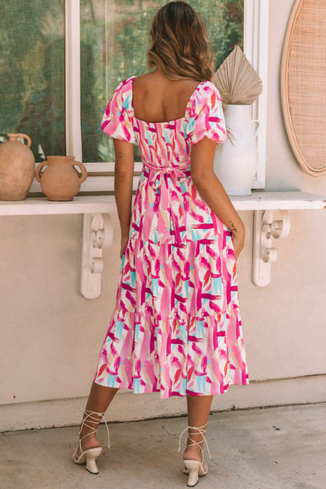 Abstraktes Print-Midi-Kleid - Image 3