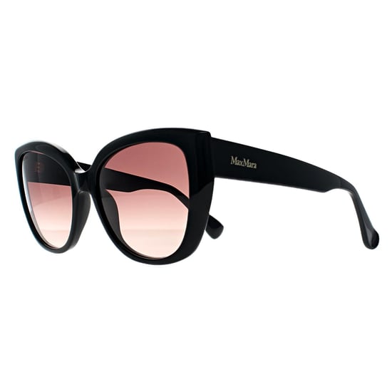 Max Mara Cat Eye Womens Shiny Schwarz Rauch Grau Gradient MM0040 Logo 11 - Image 2