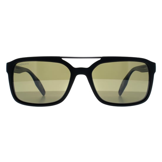 Serengeti Rectangle Herren Matt Schwarz Mineral Polarisiert 555nm Grün Photochromic Renzo - Image 1