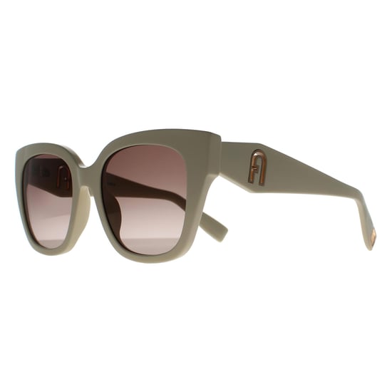 Furla Square Womens Glänzend Beige Creme Dunkelbraun Farbverlauf SFU812 - Image 2